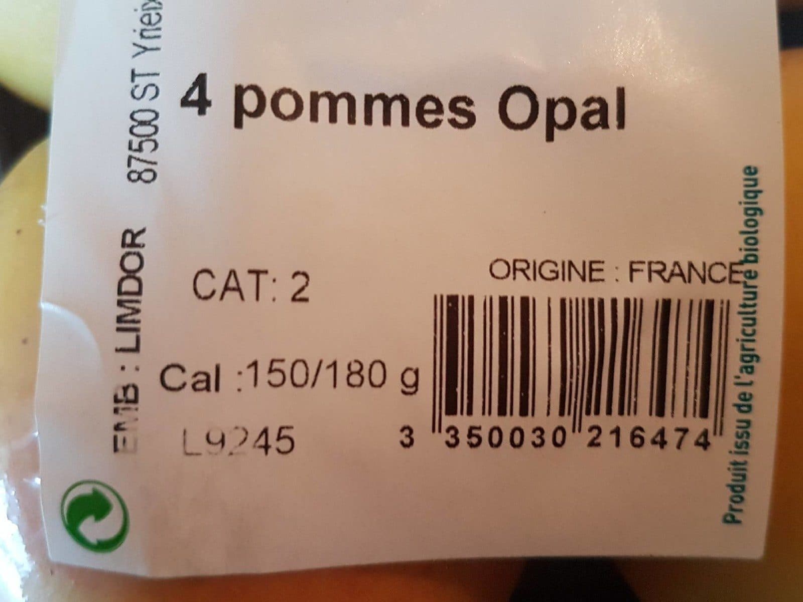 Monoprix Pomme jaune Bio, Variété Golden, Catégorie 2 packshot