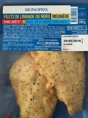 Monoprix Filets de limande du nord Meunière packshot