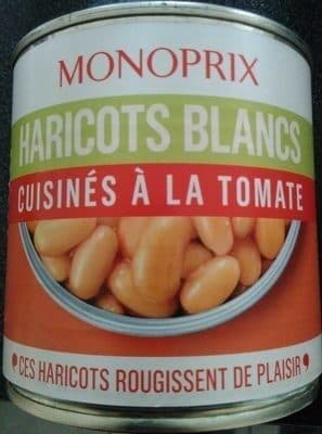 Monoprix Haricots blancs cuisinés à la tomate packshot