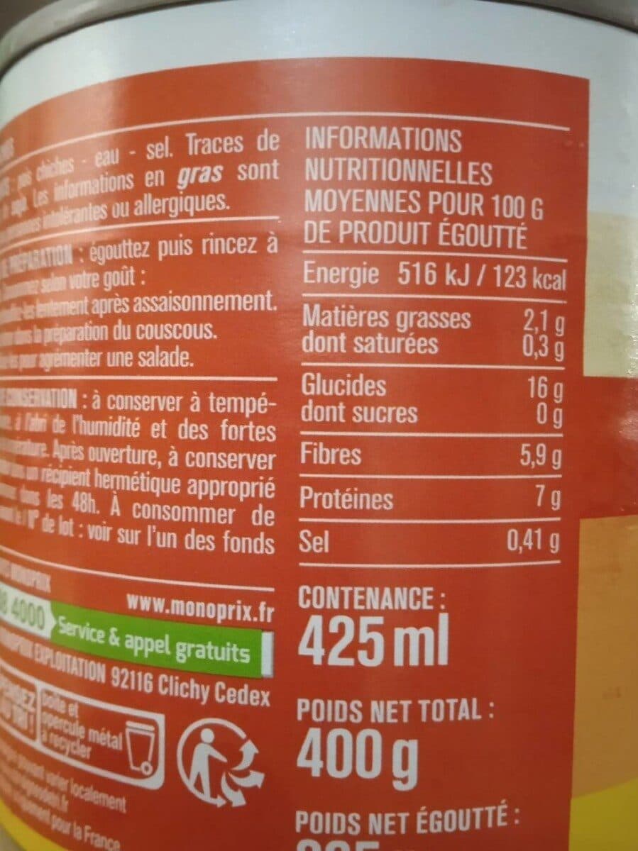 Monoprix Pois chiches packshot