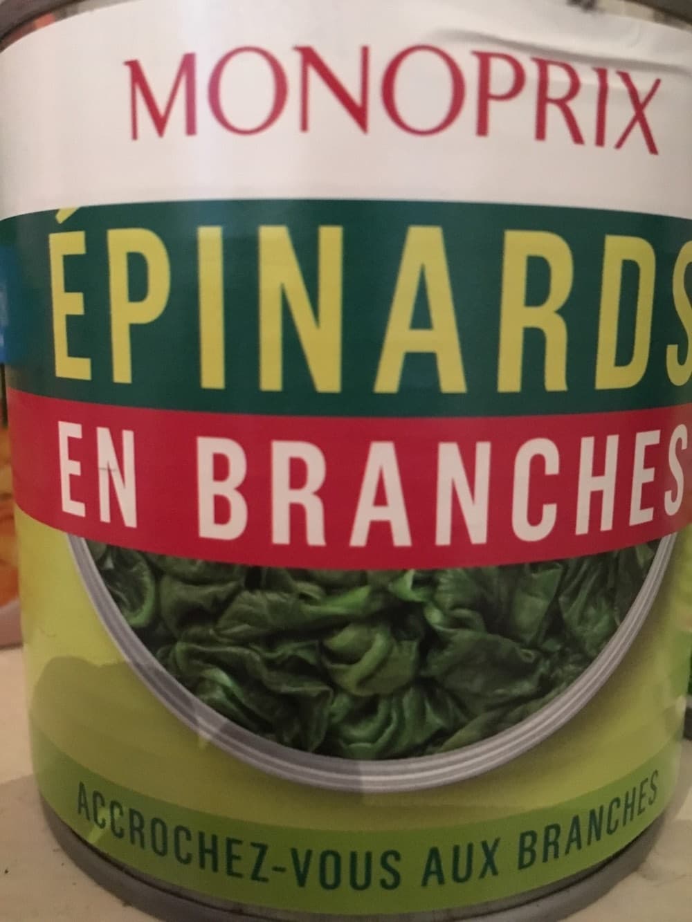 Monoprix Epinards en branches packshot