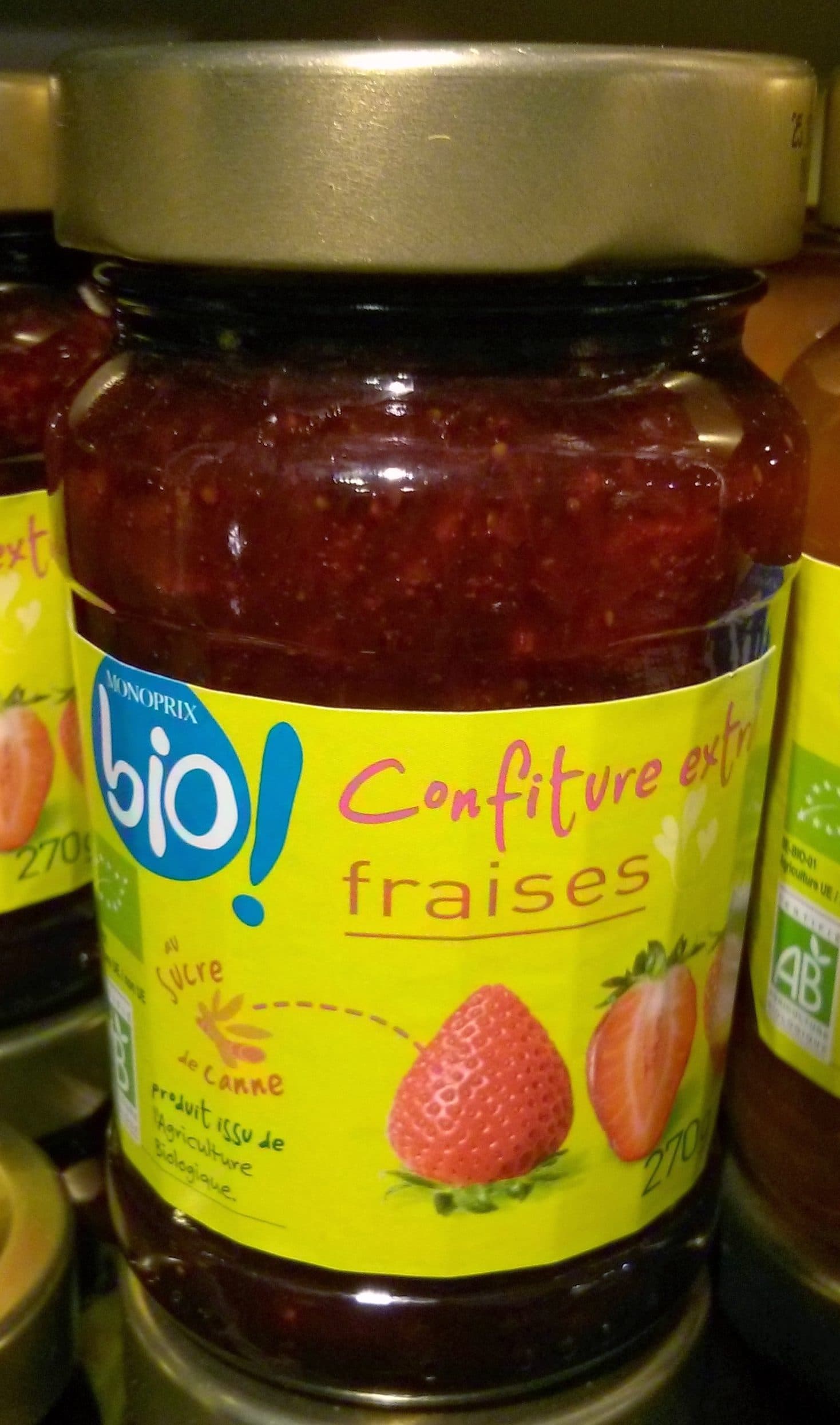Monoprix Confiture extra de fraise bio packshot