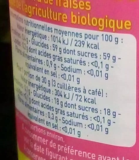 Monoprix Confiture extra de fraise bio packshot