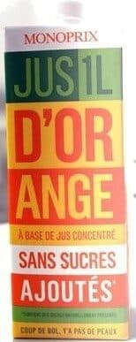 Monoprix Jus d'orange Monoprix packshot