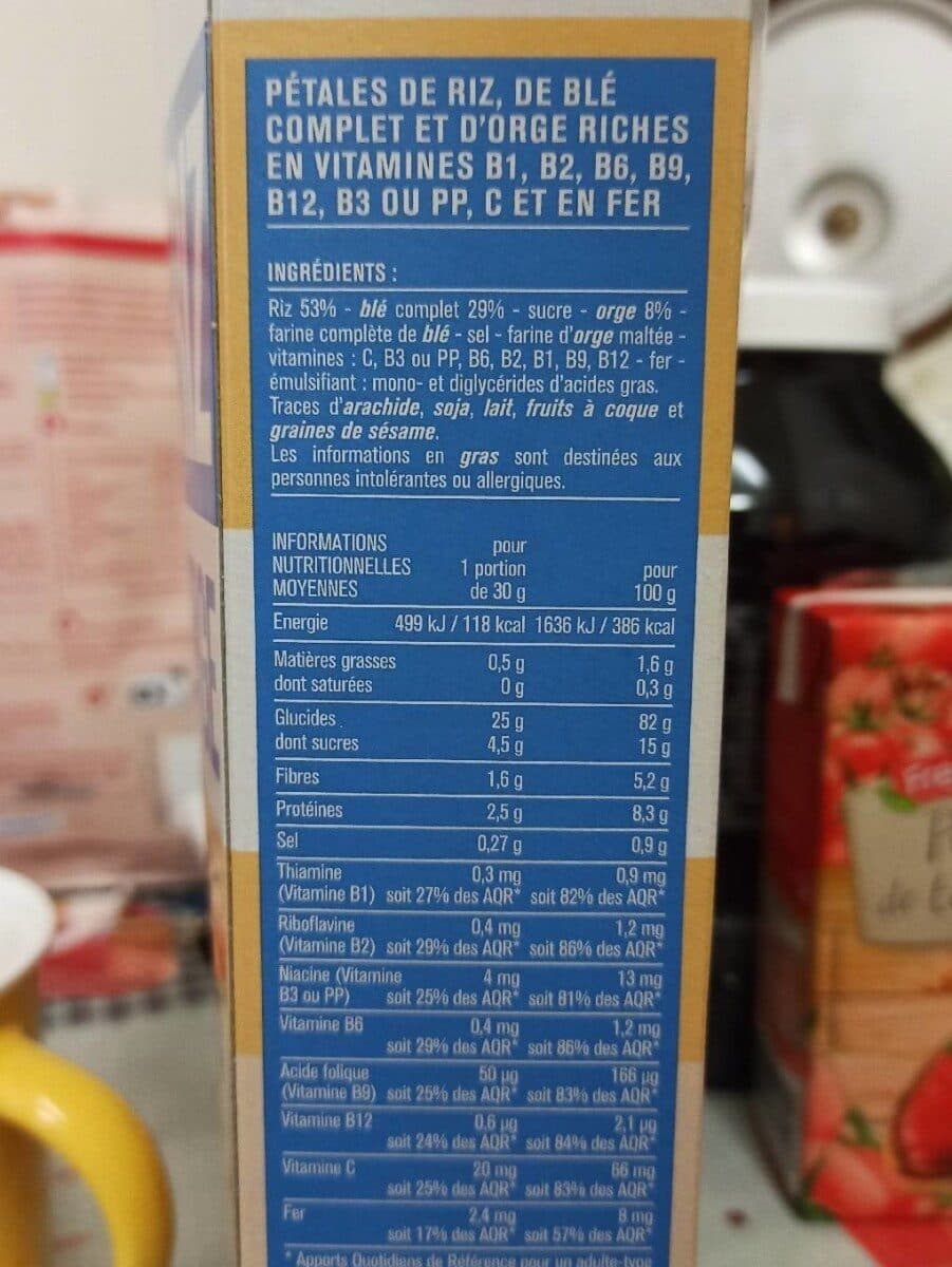 Monoprix Pétales Riz blé complet & orge packshot