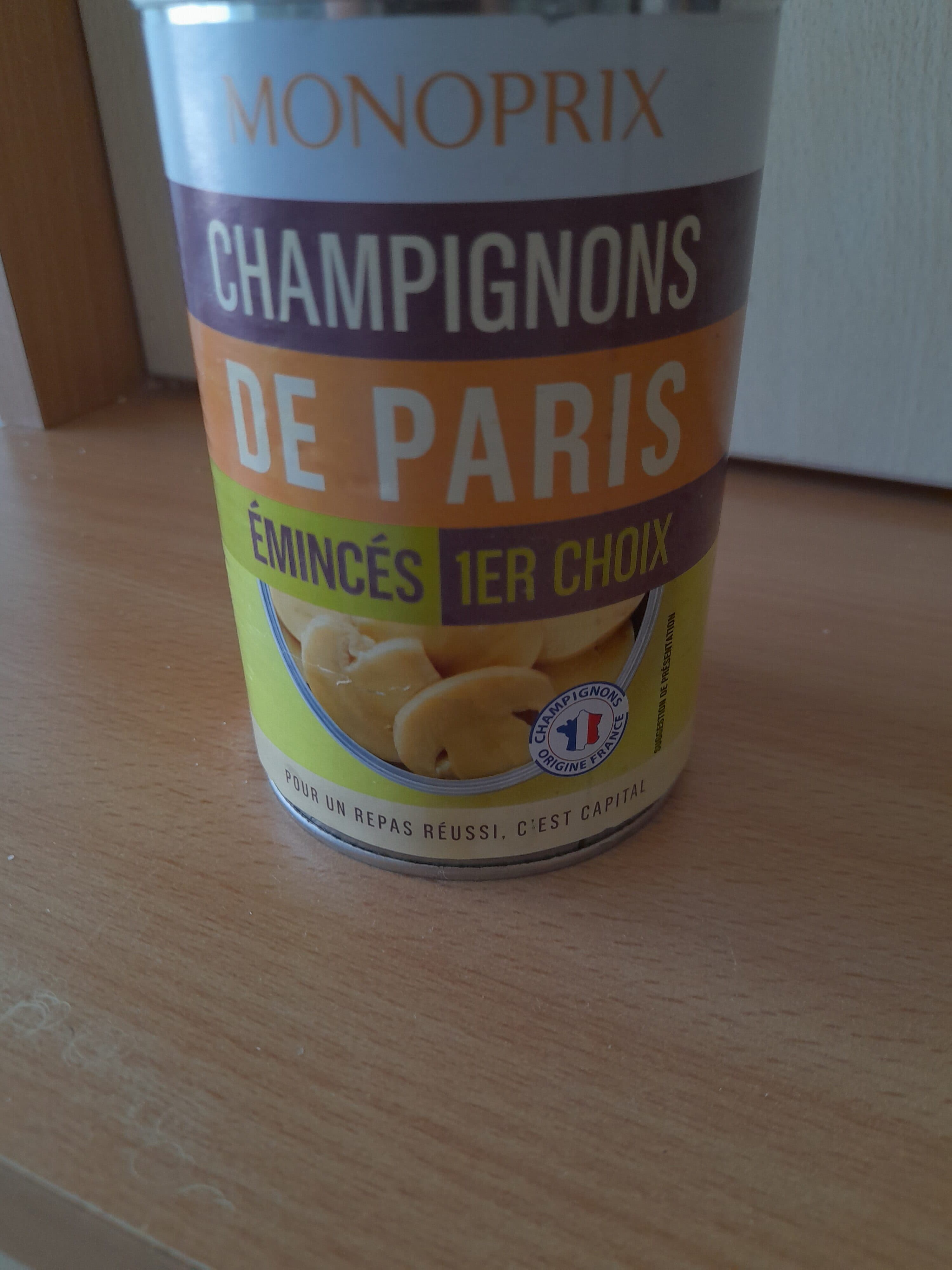 Monoprix Champignons de paris eminces packshot