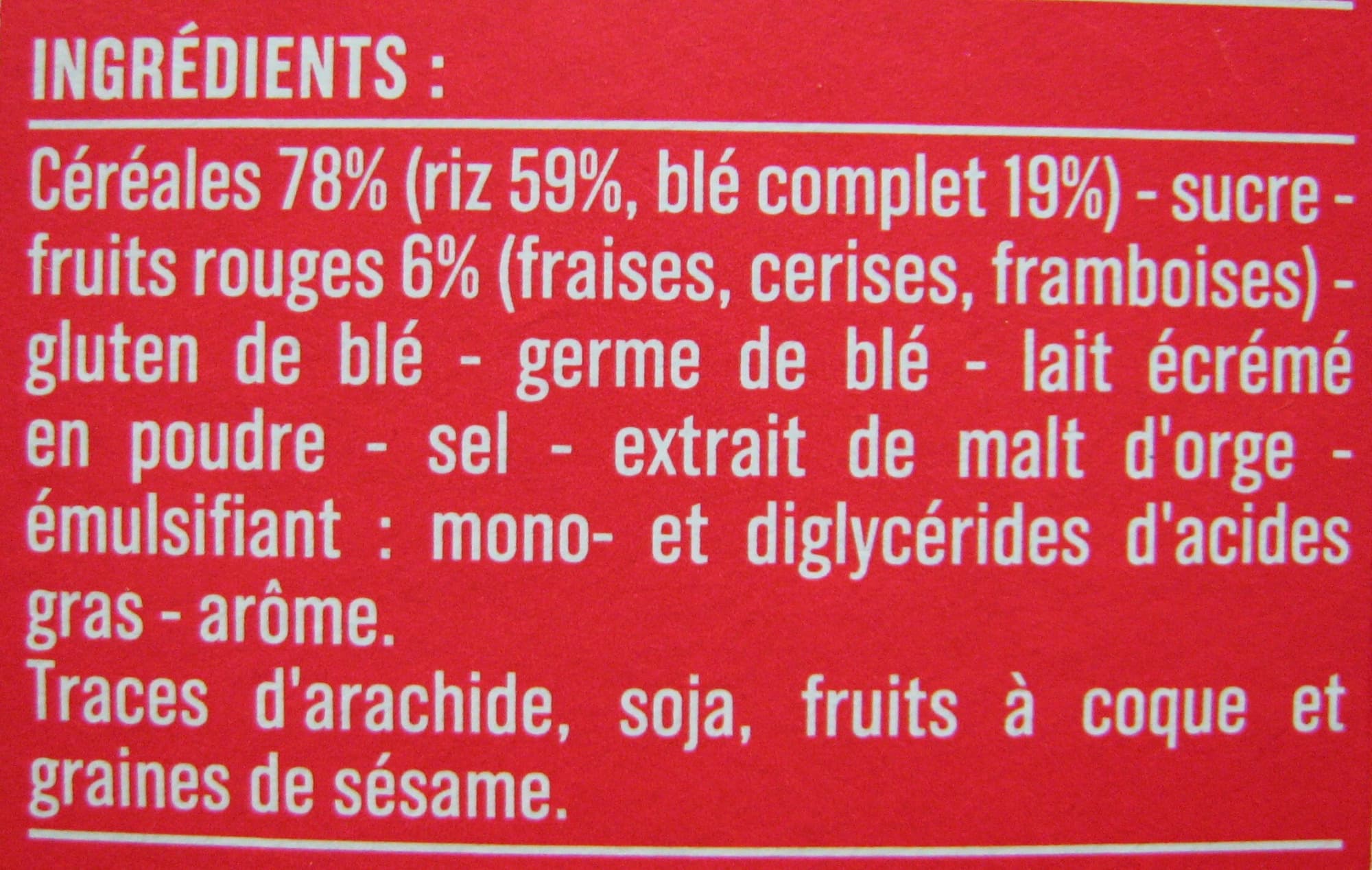Monoprix Pétales riz et blé complet aux fruits rouges Monoprix packshot