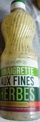 Monoprix Vinaigrette aux fines herbes 25% MG packshot