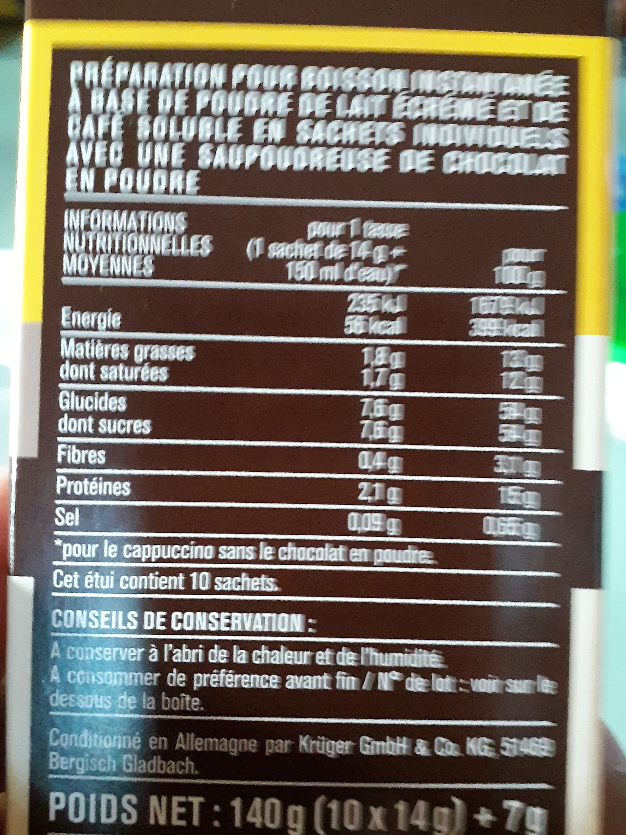 Monoprix Café soluble, cappuccino nature packshot