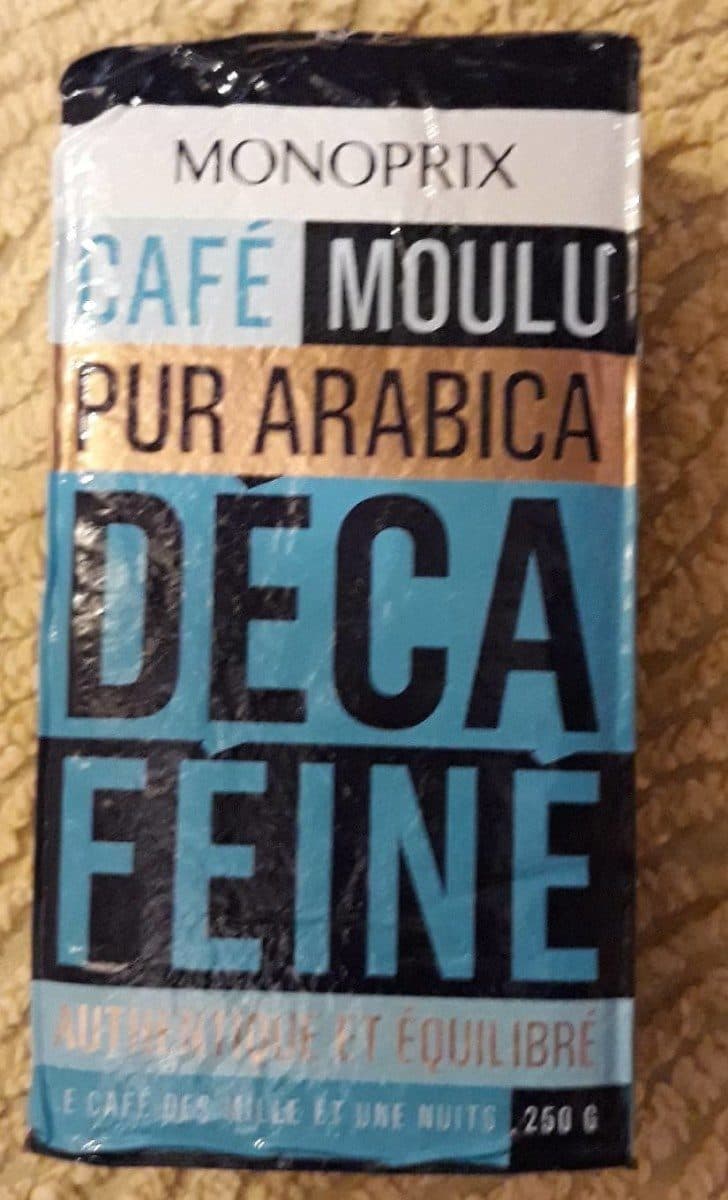 Monoprix Café moulu pur arabica, décaféiné, authentique et équilibré packshot