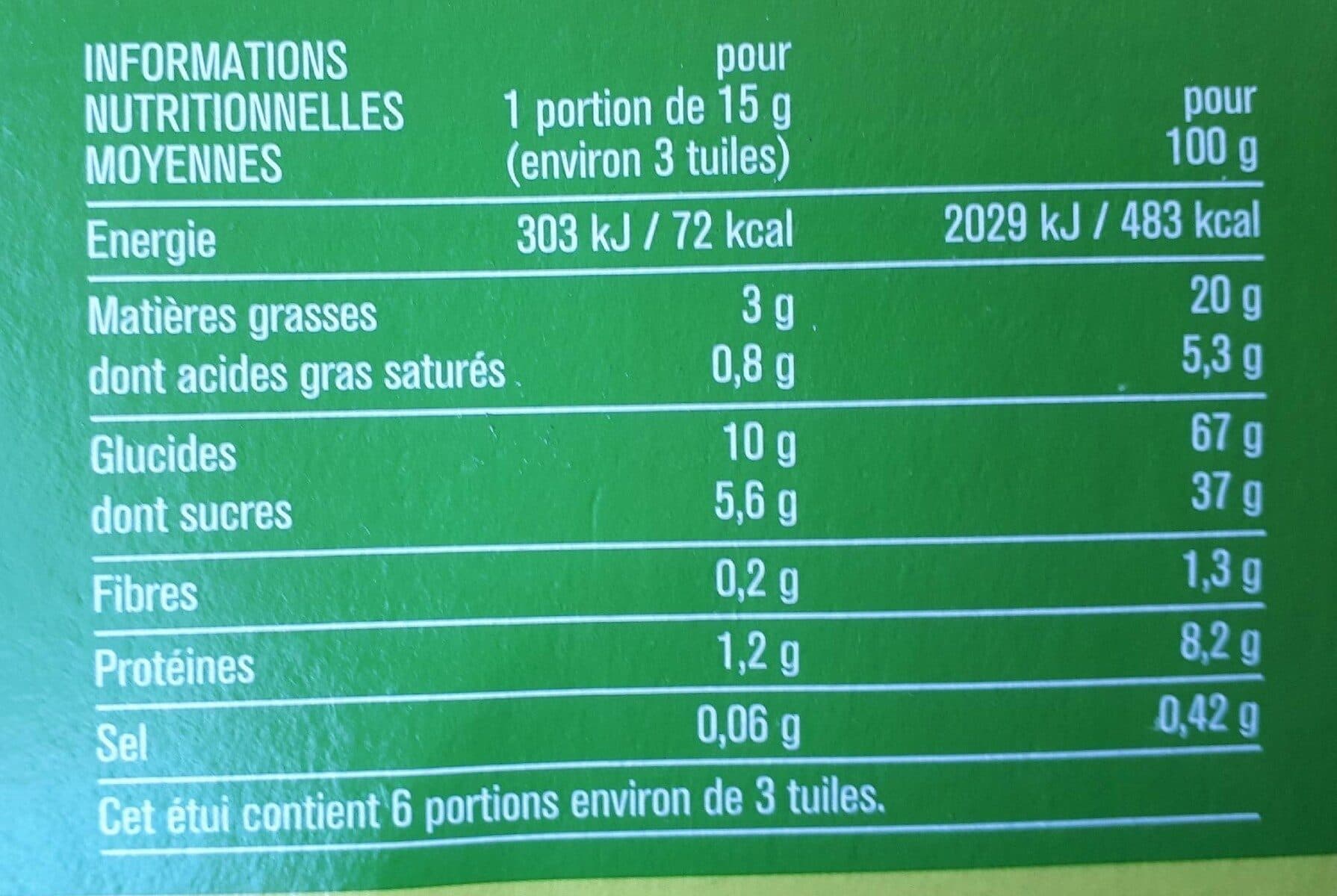 Monoprix Tuiles aux amandes effilées packshot