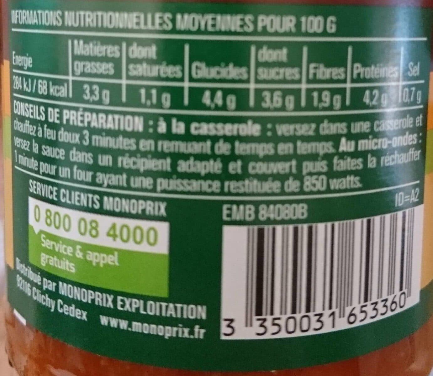 Monoprix Sauce Tomate Bolognaise packshot