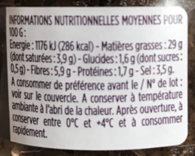 Monoprix Tapenade noire packshot