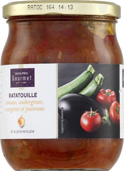 Monoprix Ratatouille tomates aubergines courgettes poivrons packshot