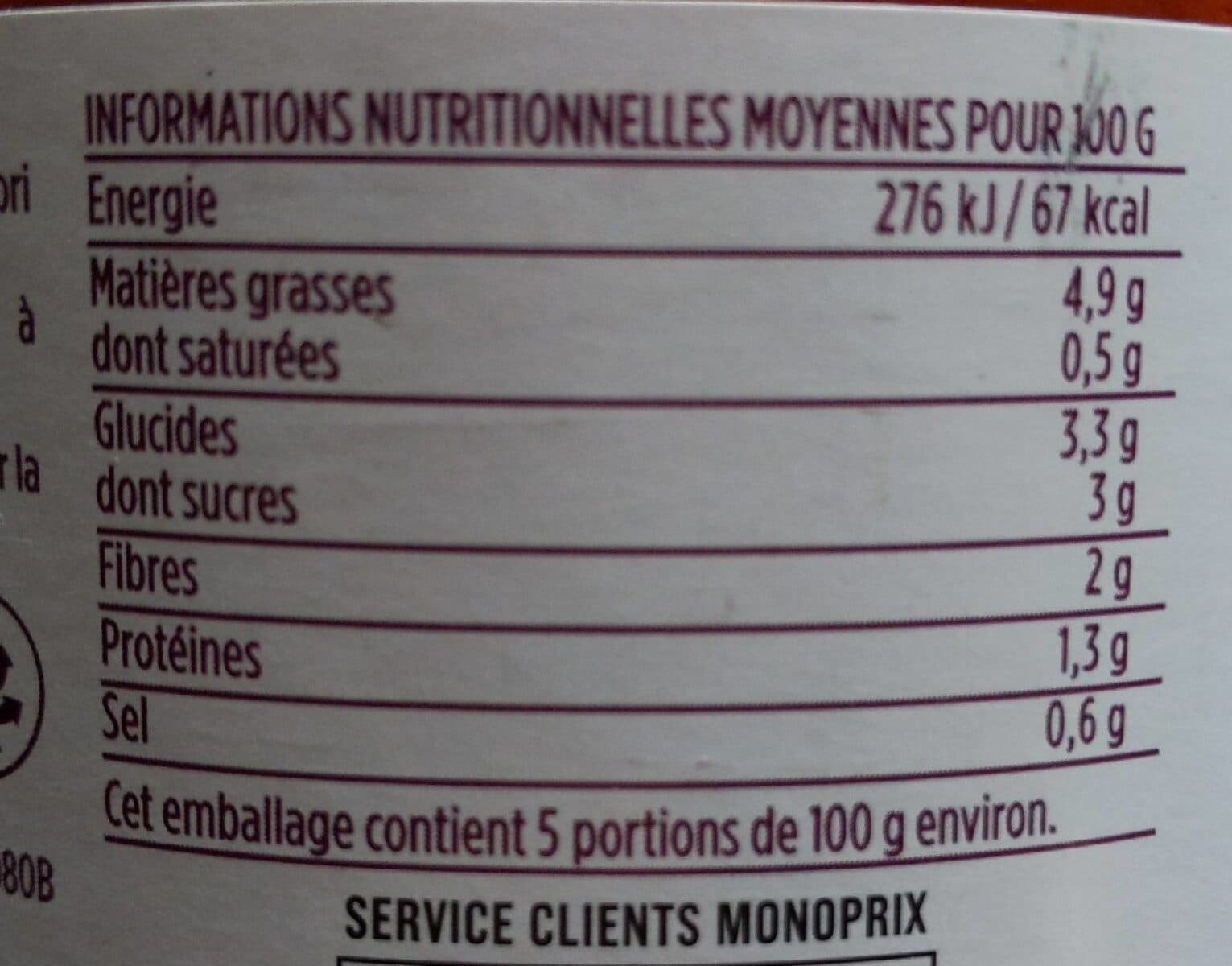 Monoprix Ratatouille tomates aubergines courgettes poivrons packshot