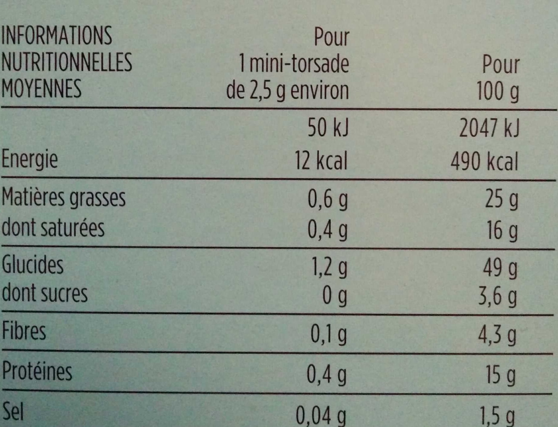 Monoprix mini torsades au beurre packshot