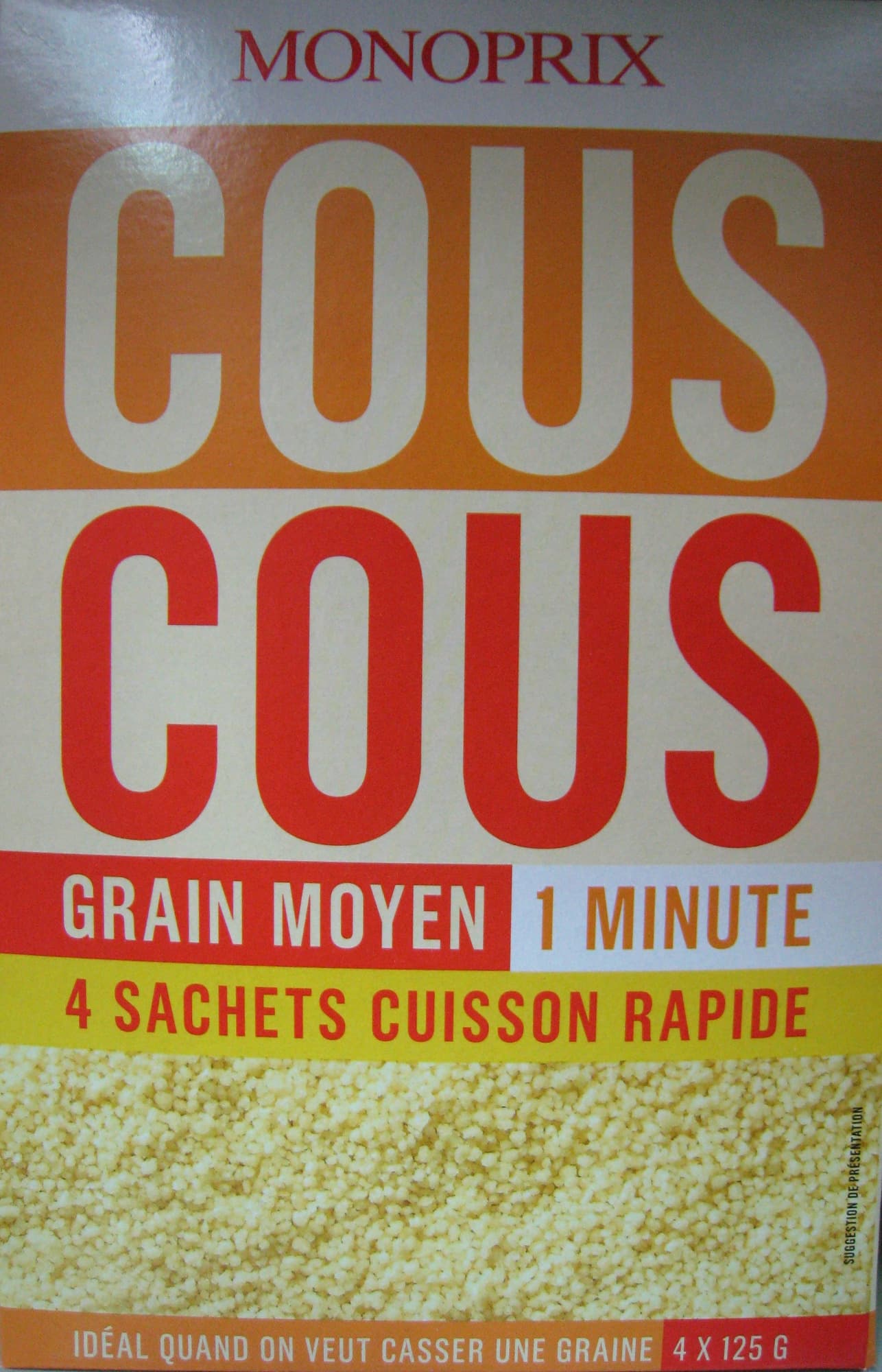 Monoprix Couscous grain moyen 1 minute packshot