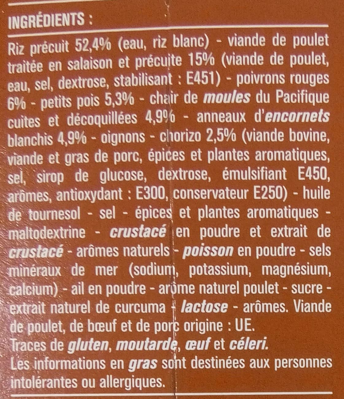 Monoprix Paella au poulet et fruits de mer packshot