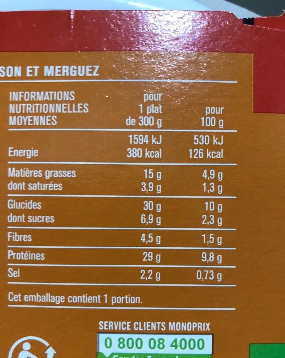 Monoprix Couscous Royal au poulet et merguez packshot
