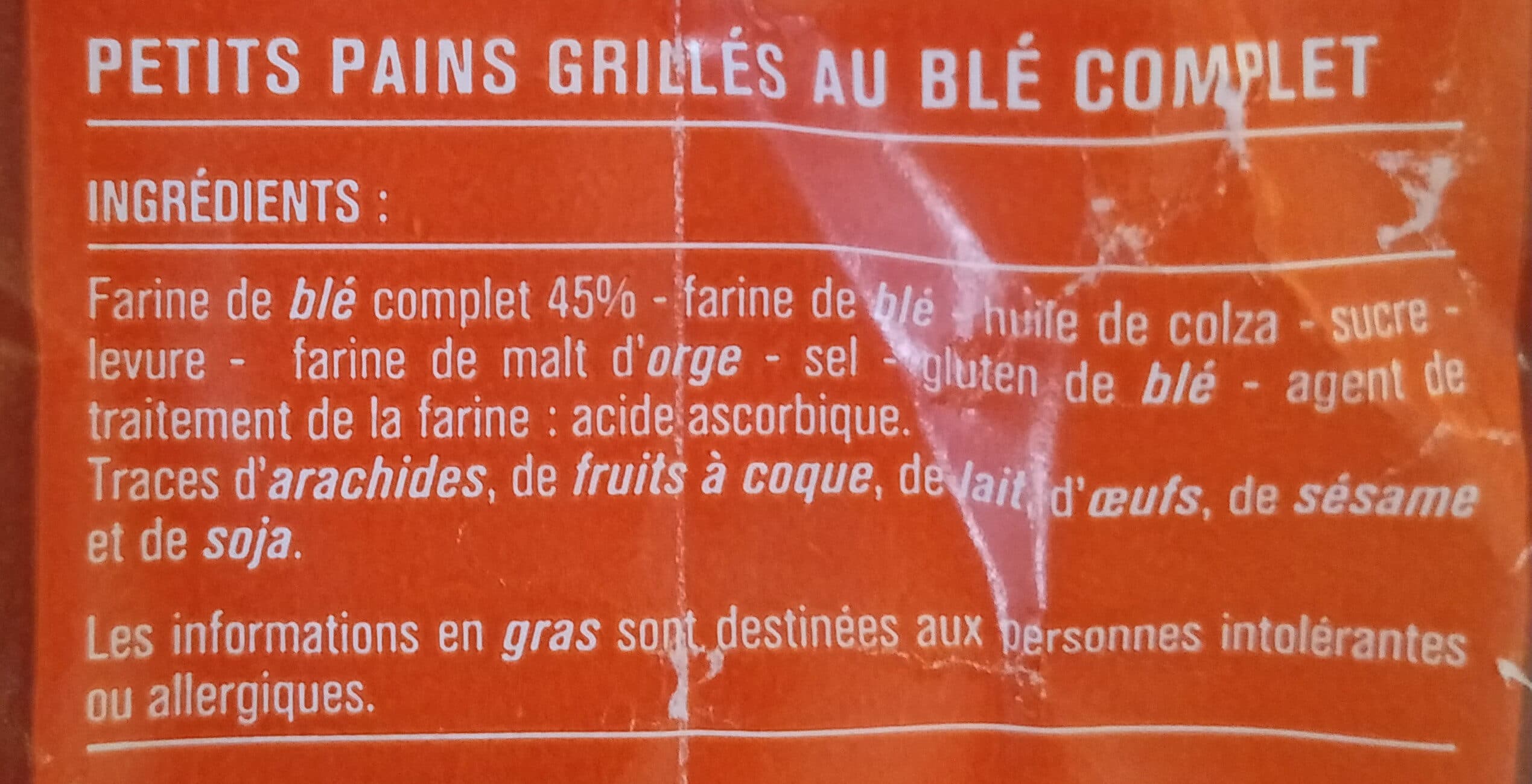 Monoprix Petits Pains grillés au blé complet packshot