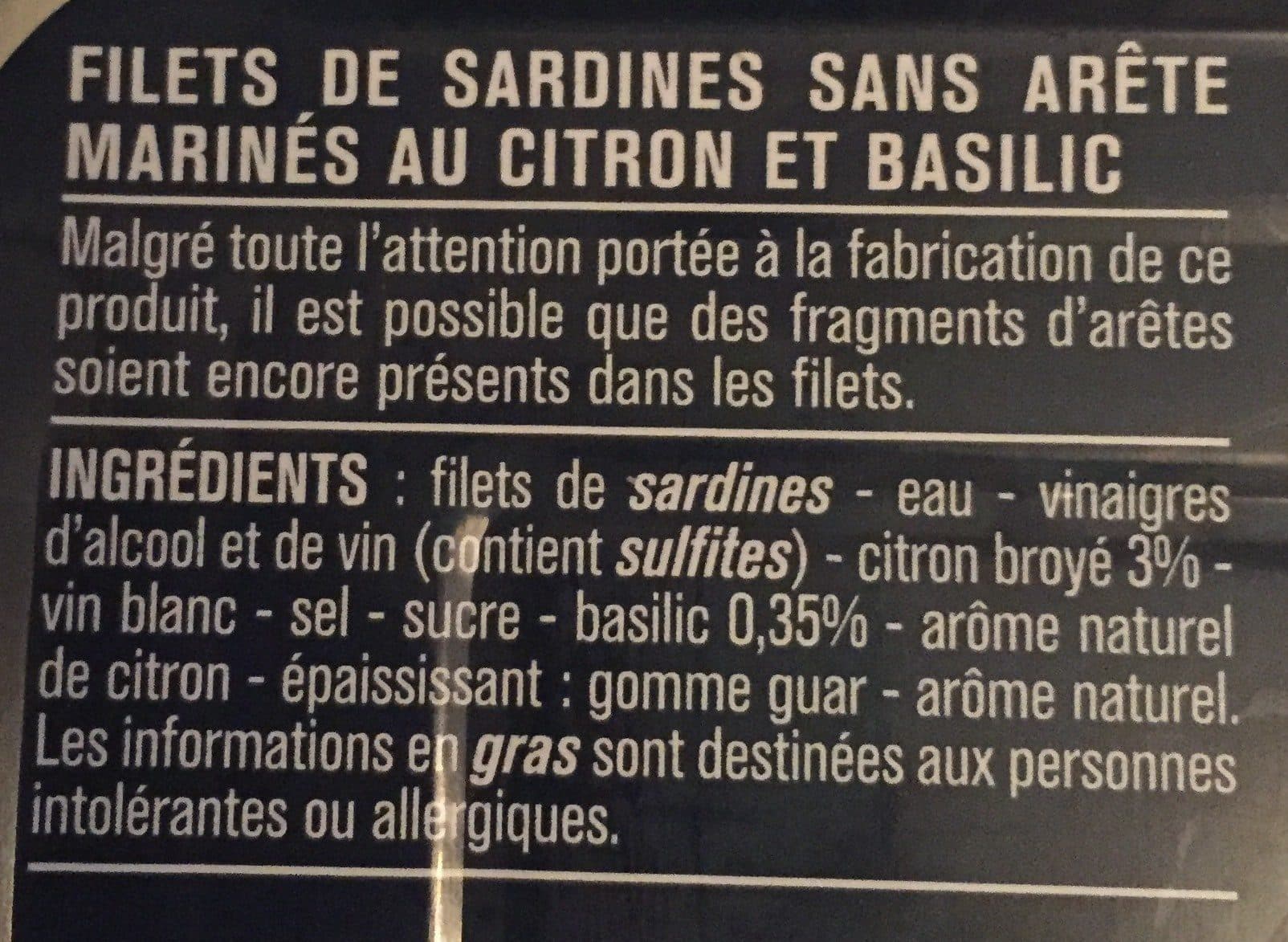 Monoprix Filets de sardines citron et basilic packshot
