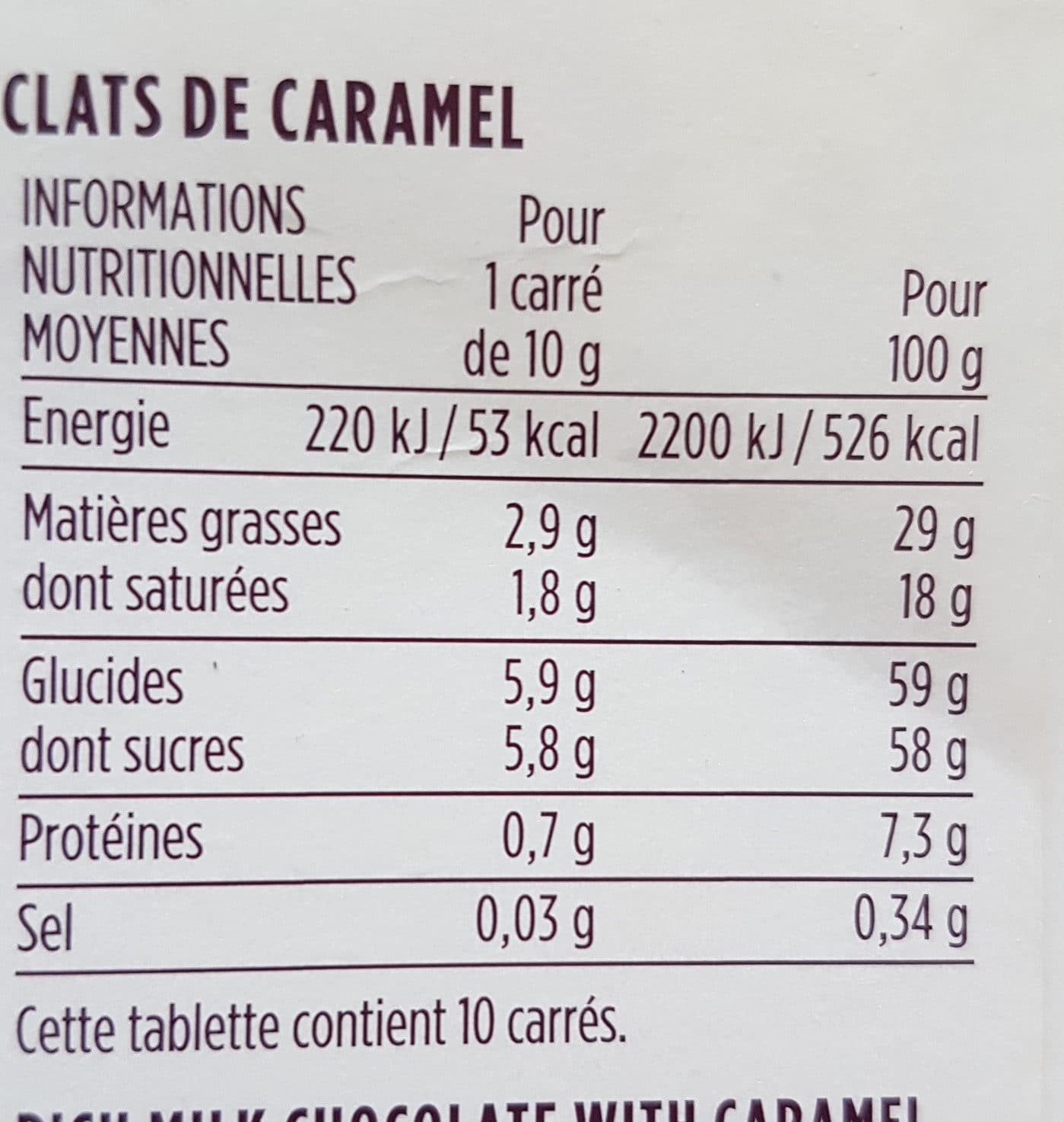 Monoprix Chocolat au lait pépites de caramel packshot