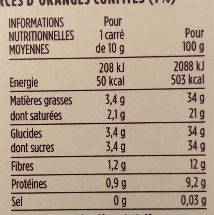 Monoprix Chocolat noir écorces d'oranges confites packshot
