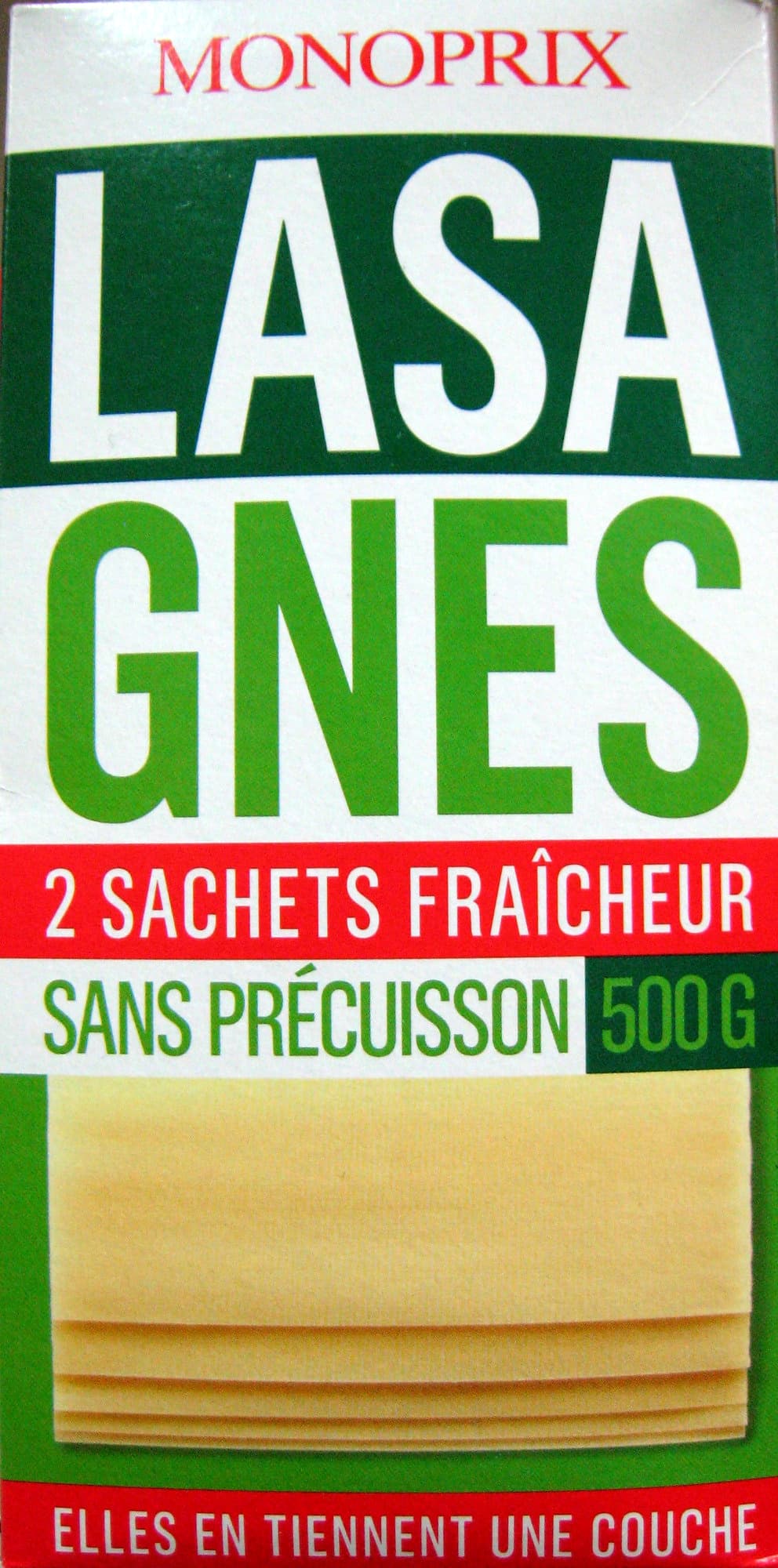 Monoprix Lasagnes sans précuisson packshot