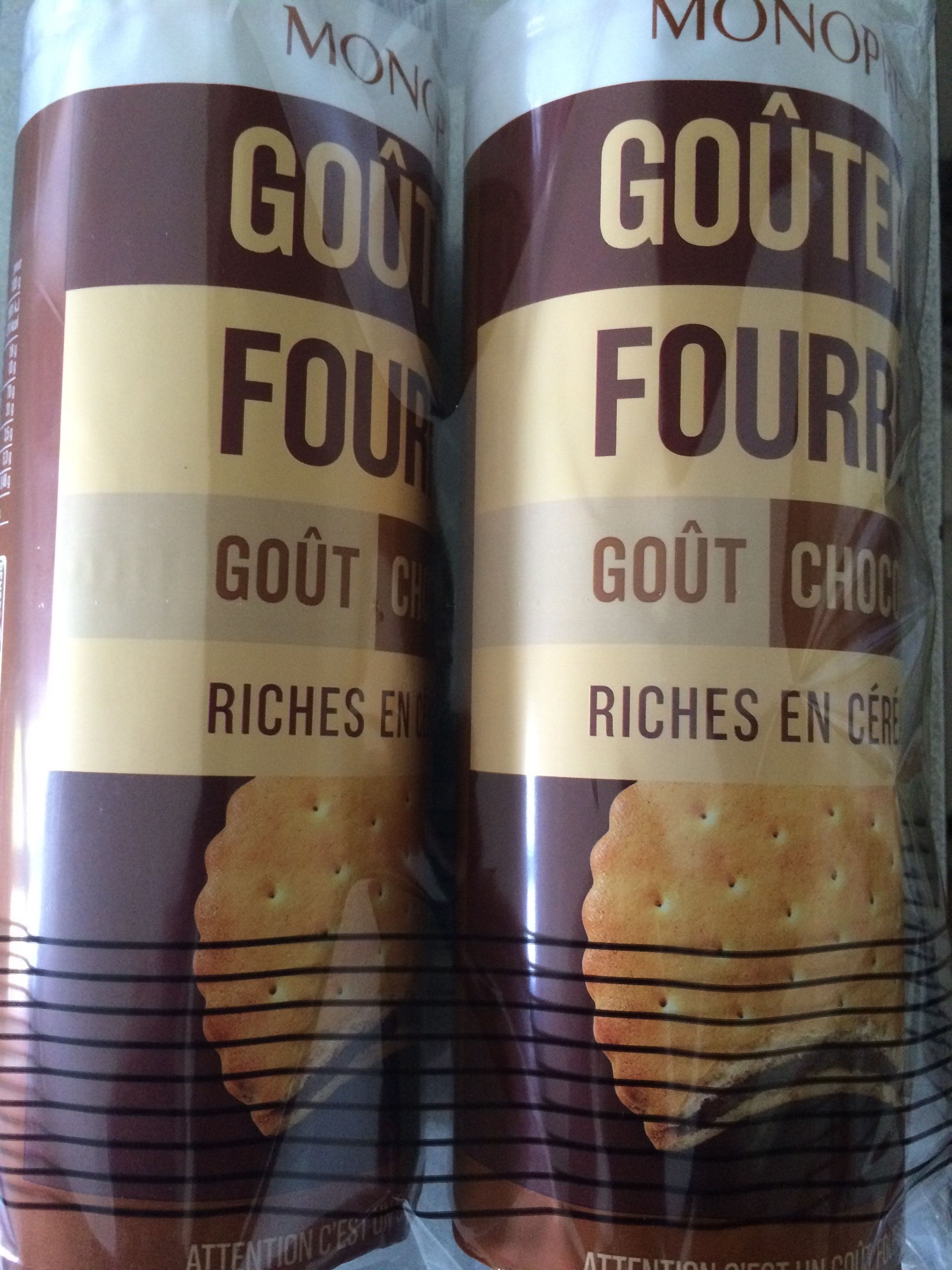 Monoprix Goûters fourrées Goût Chocolat riches en céréales packshot
