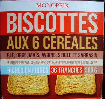 Monoprix Biscottes aux 6 céréales packshot