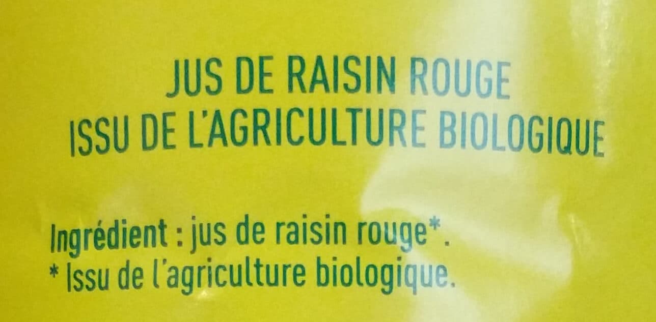 MONOPRIX BIO ! Raisin rouge 100% pur jus bio packshot