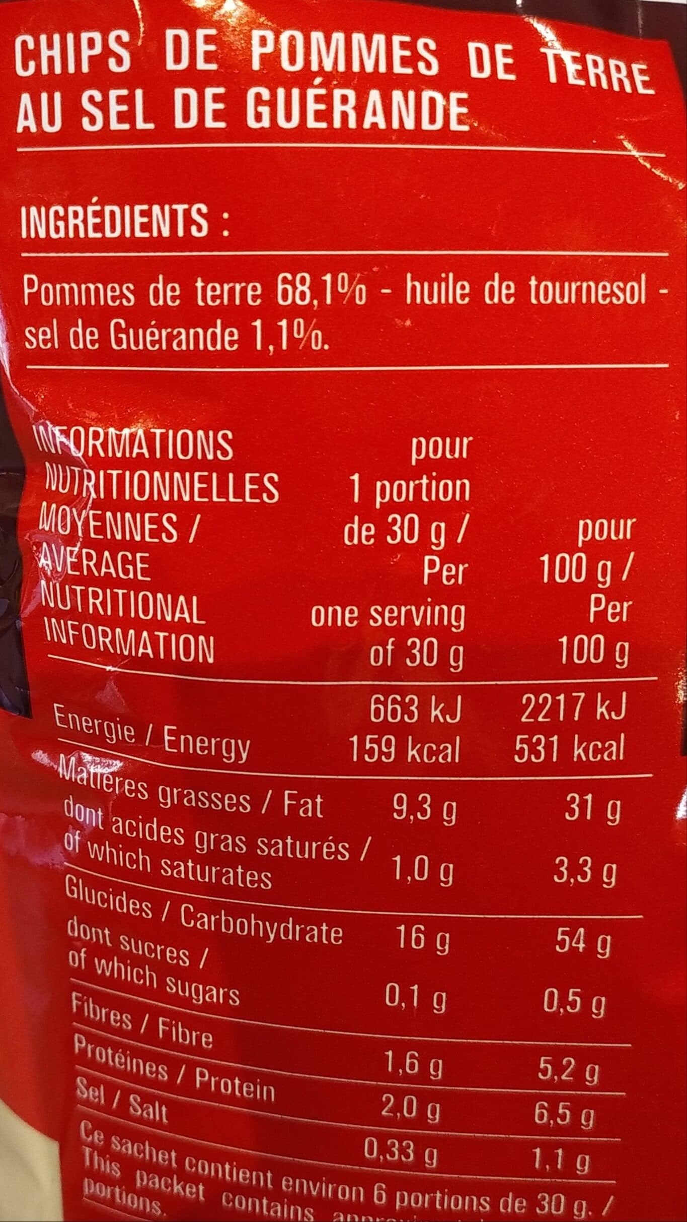 Monoprix Chips Dorées Nature packshot
