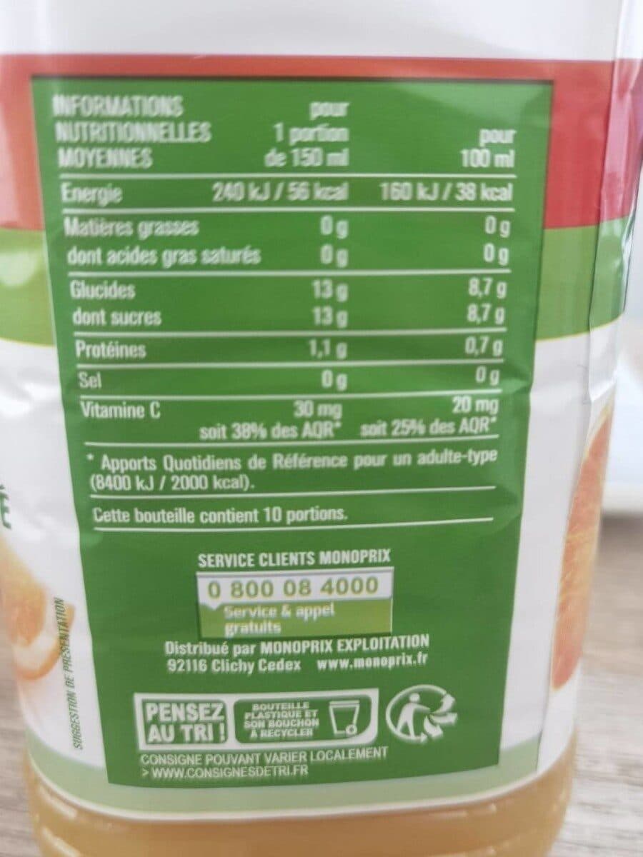 Monoprix 100% Pur Jus Orange Sans Pulpe packshot