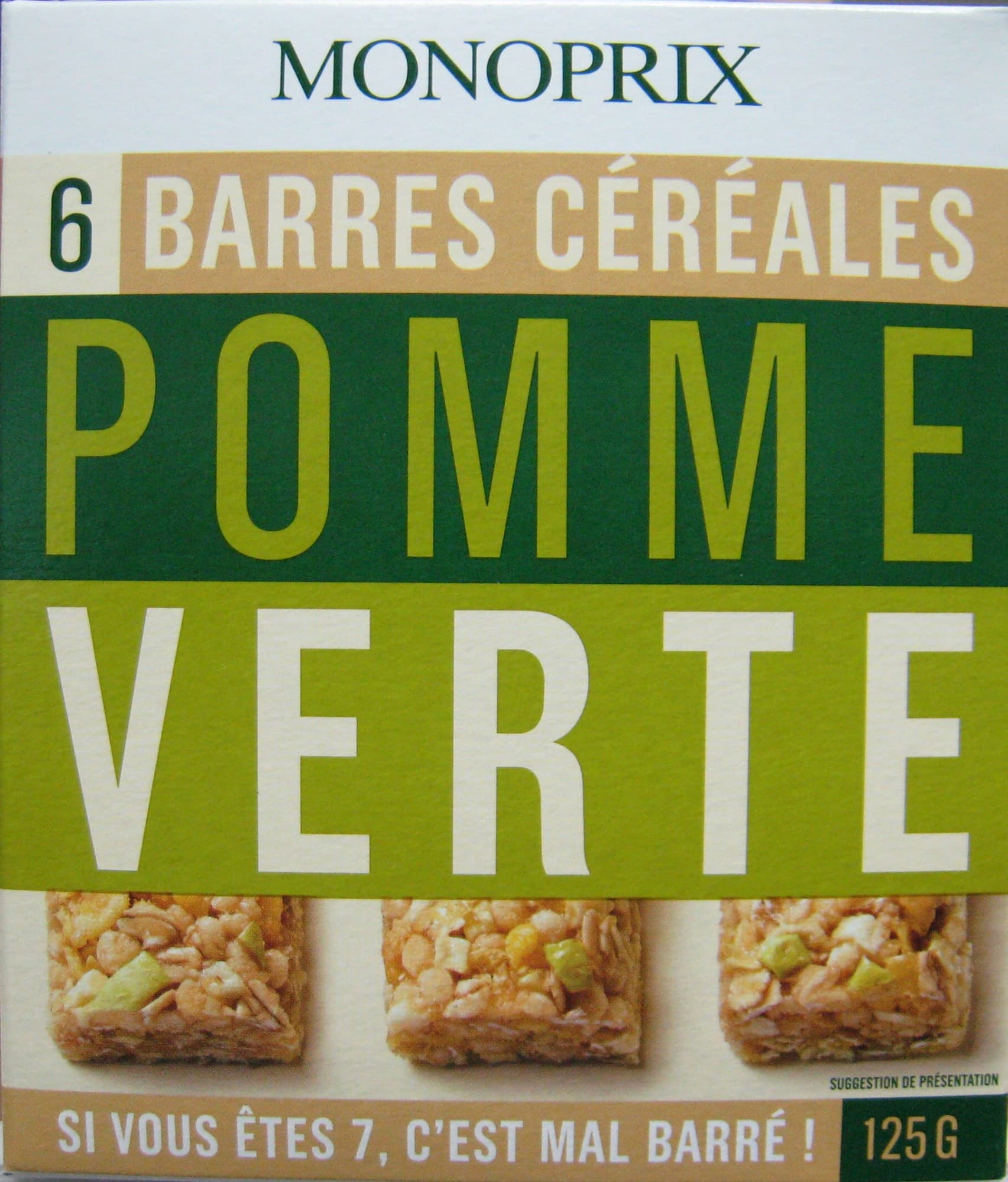Monoprix 6 Barres Céréales Pomme Vert packshot