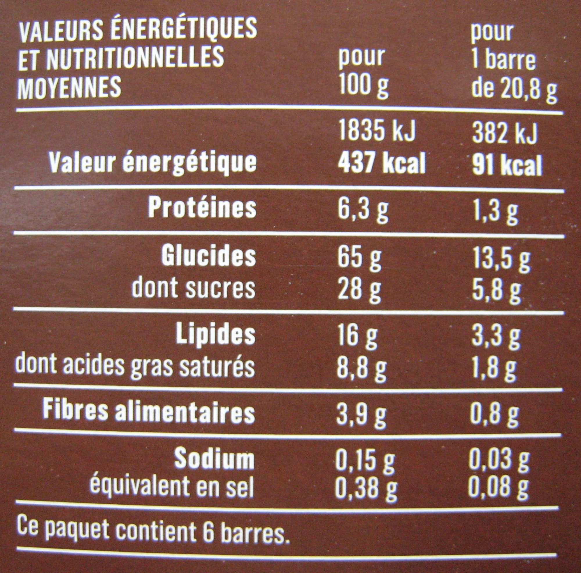 Monoprix 6 Barres céréales Noix de coco sur lit de chocolat au lait Monoprix packshot
