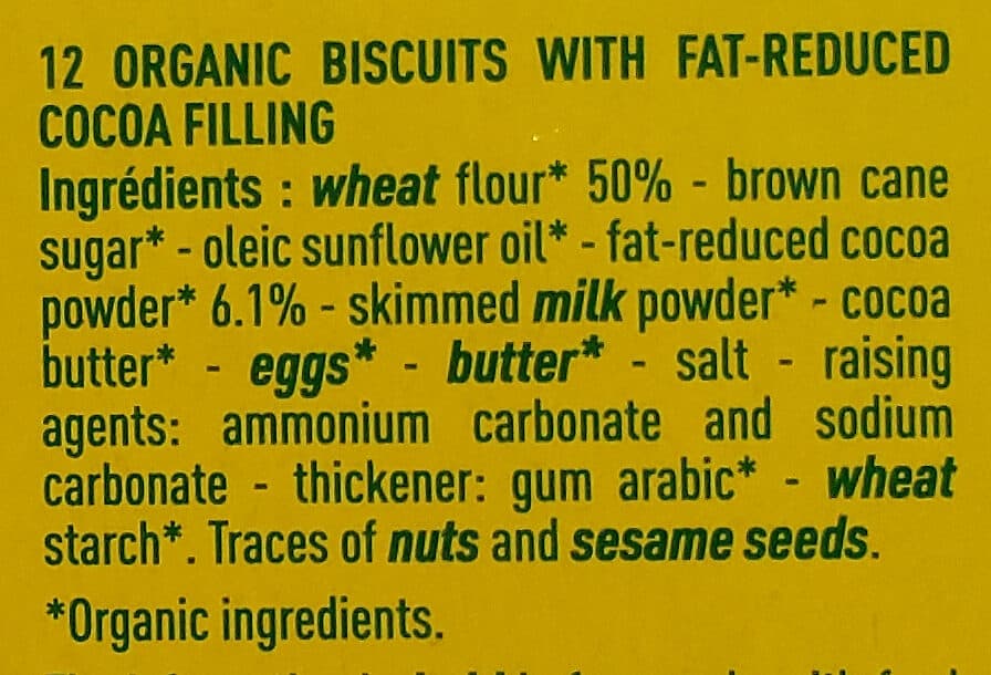MONOPRIX BIO ! Goûter fourrés Cacao packshot