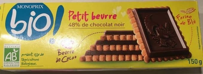 Monoprix Petits Beurre Chocolat Noir packshot