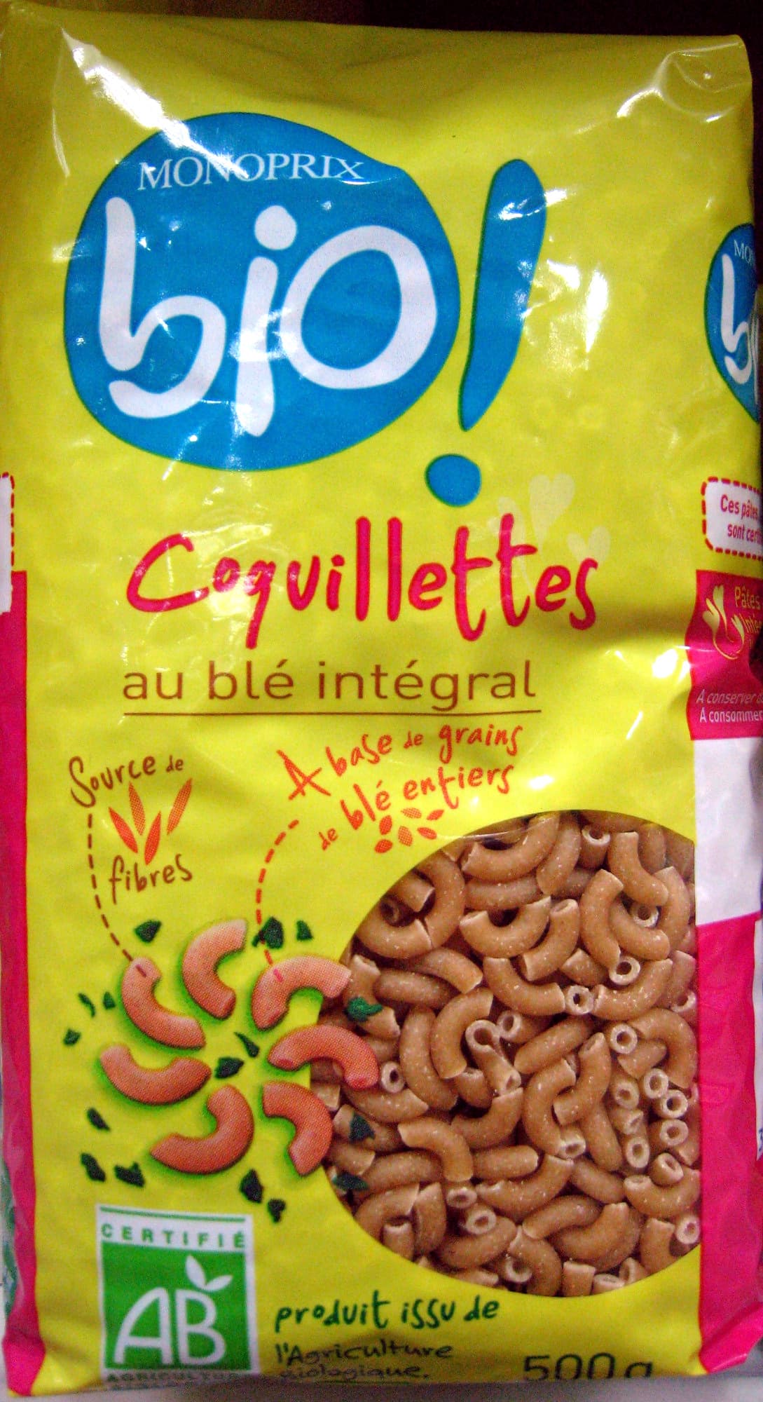Groupe Casino Coquillettes au blé intégral Bio packshot