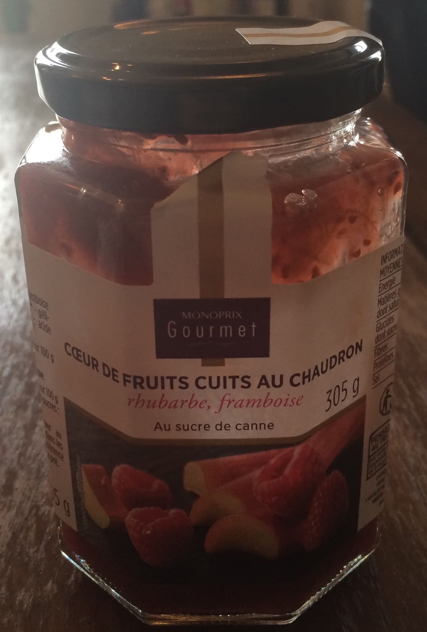 Monoprix Cœur de fruits cuits au chaudron Rhubarbe Framboise packshot