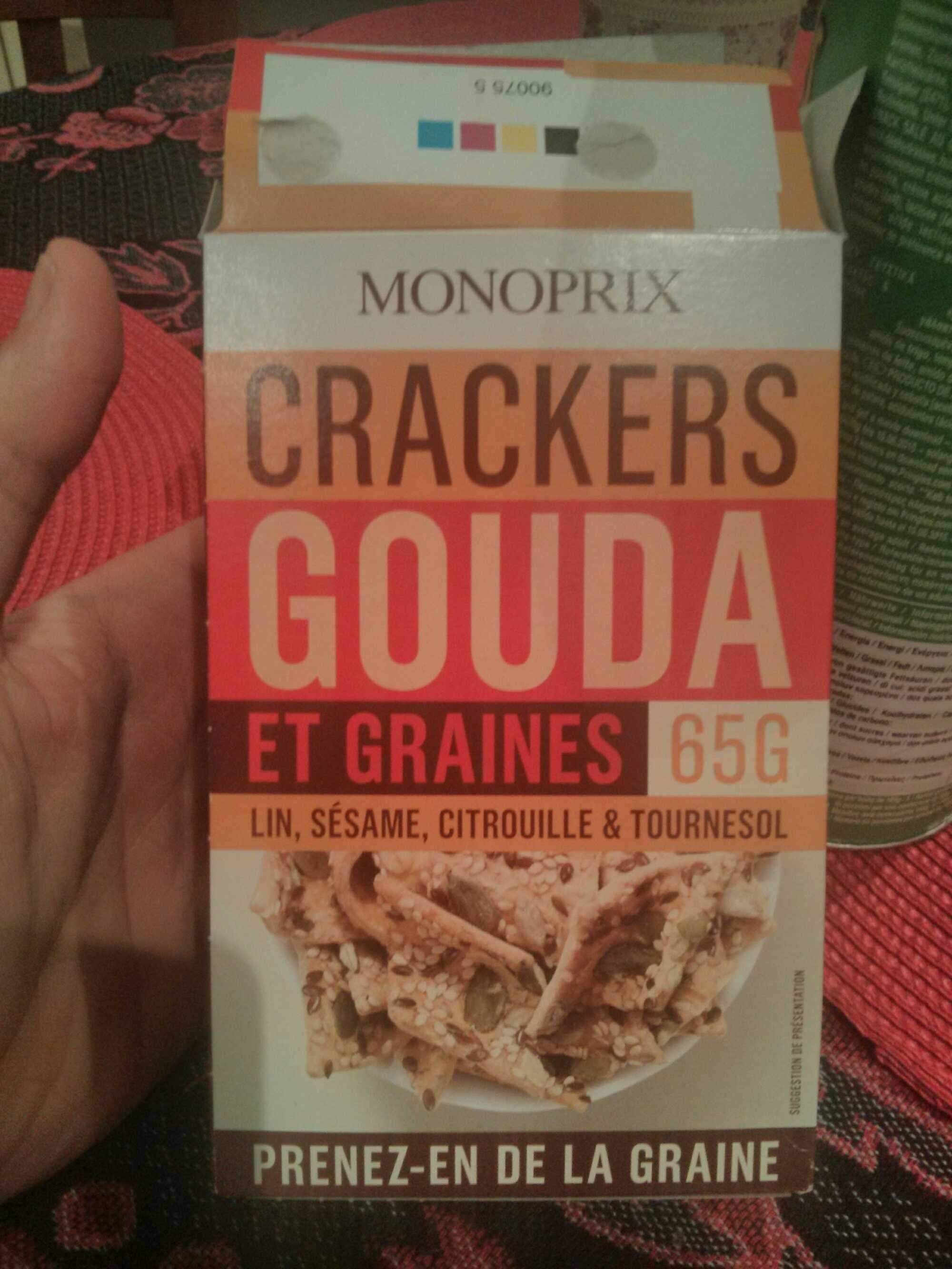 Monoprix Crackers Gouda et graines (Lin, sésame, citrouille & tournesol) packshot