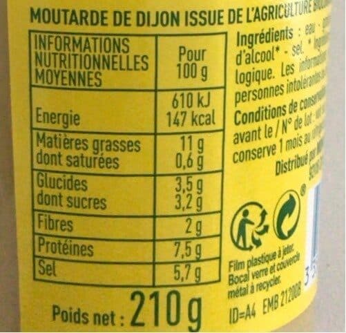 Monoprix Moutarde de Dijon Bio packshot