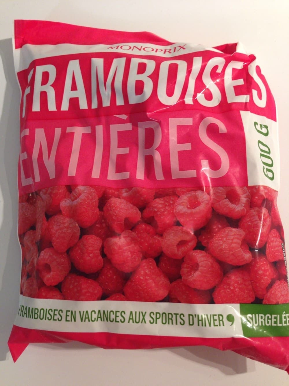 Monoprix Framboises entières, surgelées packshot
