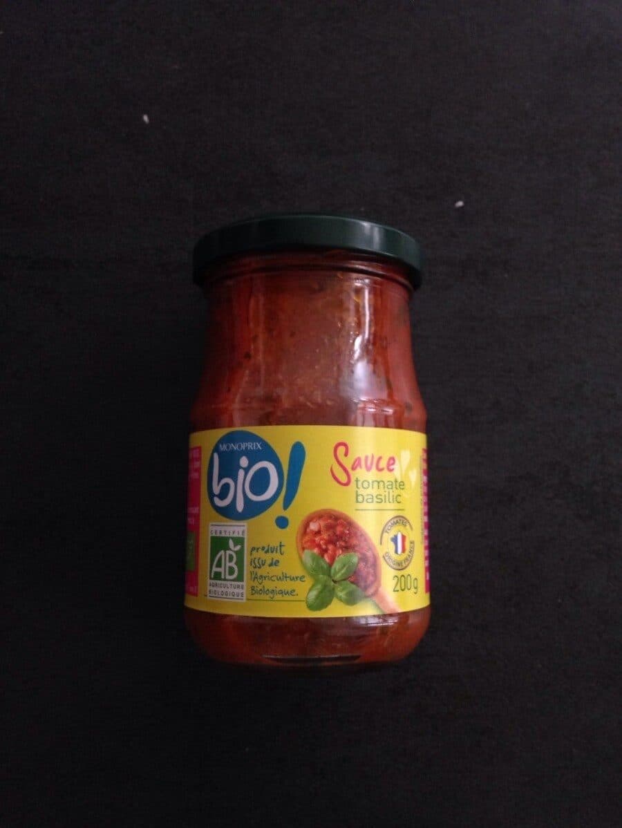 MONOPRIX BIO ! Sauce tomate basilic bio packshot