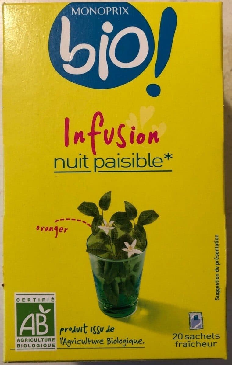 MONOPRIX BIO ! Infusion nuit paisible Bio Monoprix packshot