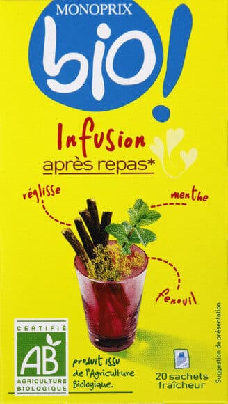 Monoprix Infusion Après Repas réglisse, menthe et fenouil bio packshot