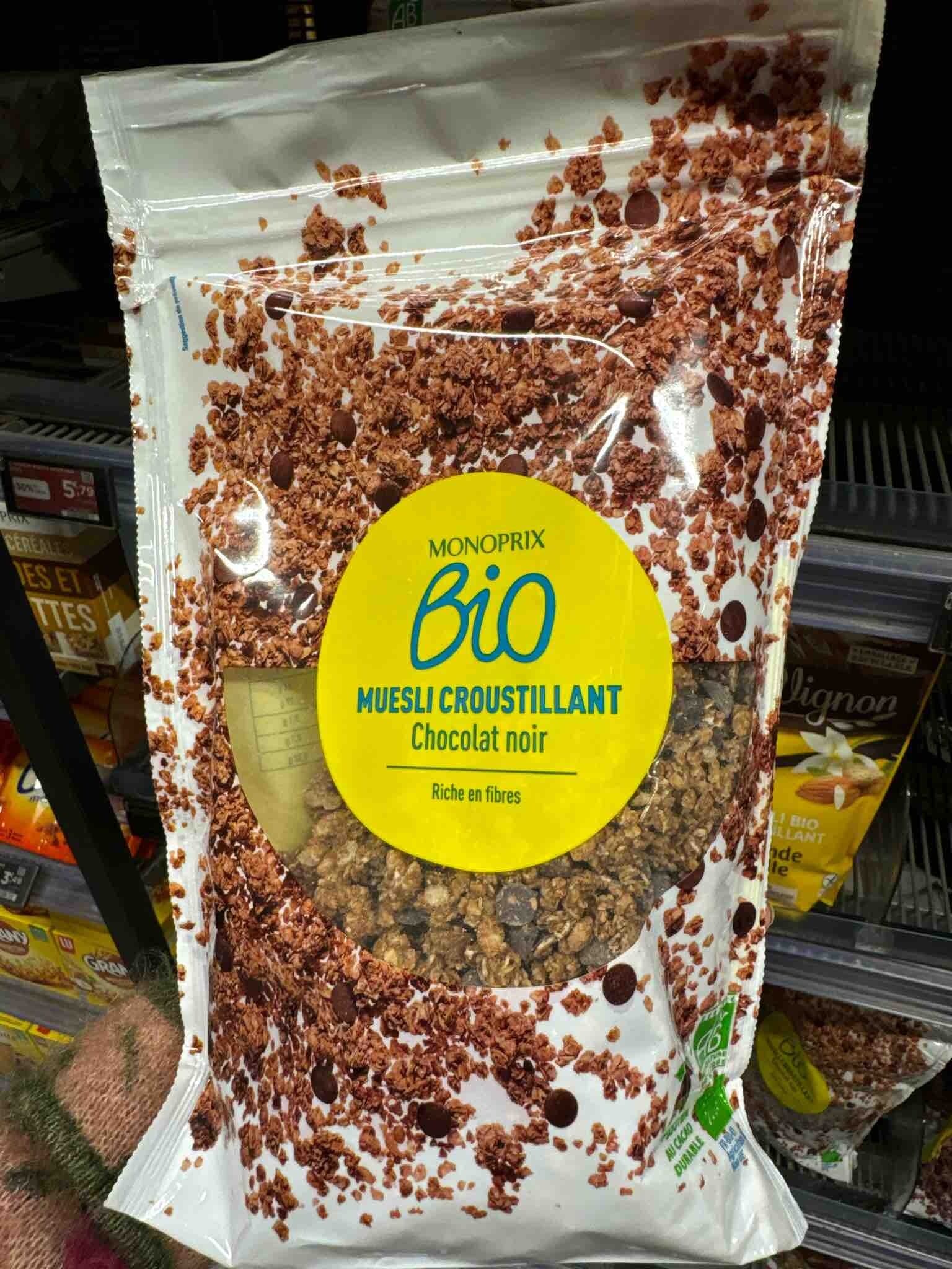 Monoprix Bio Muesli Croustillant Chocolat Noir packshot