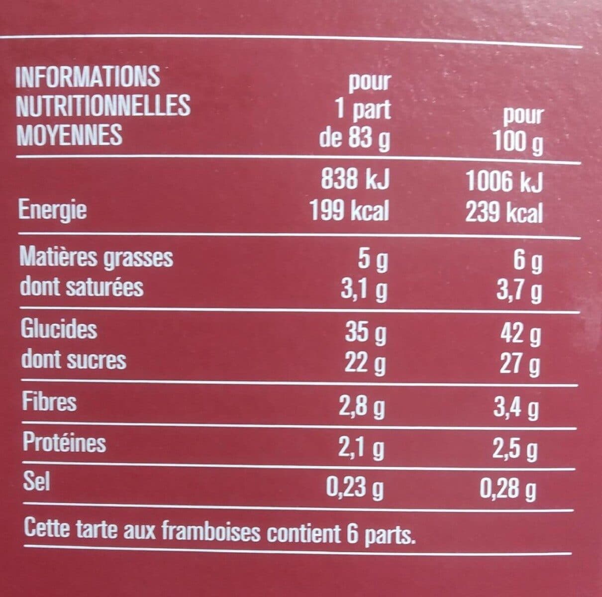 Monoprix Tarte aux framboises packshot