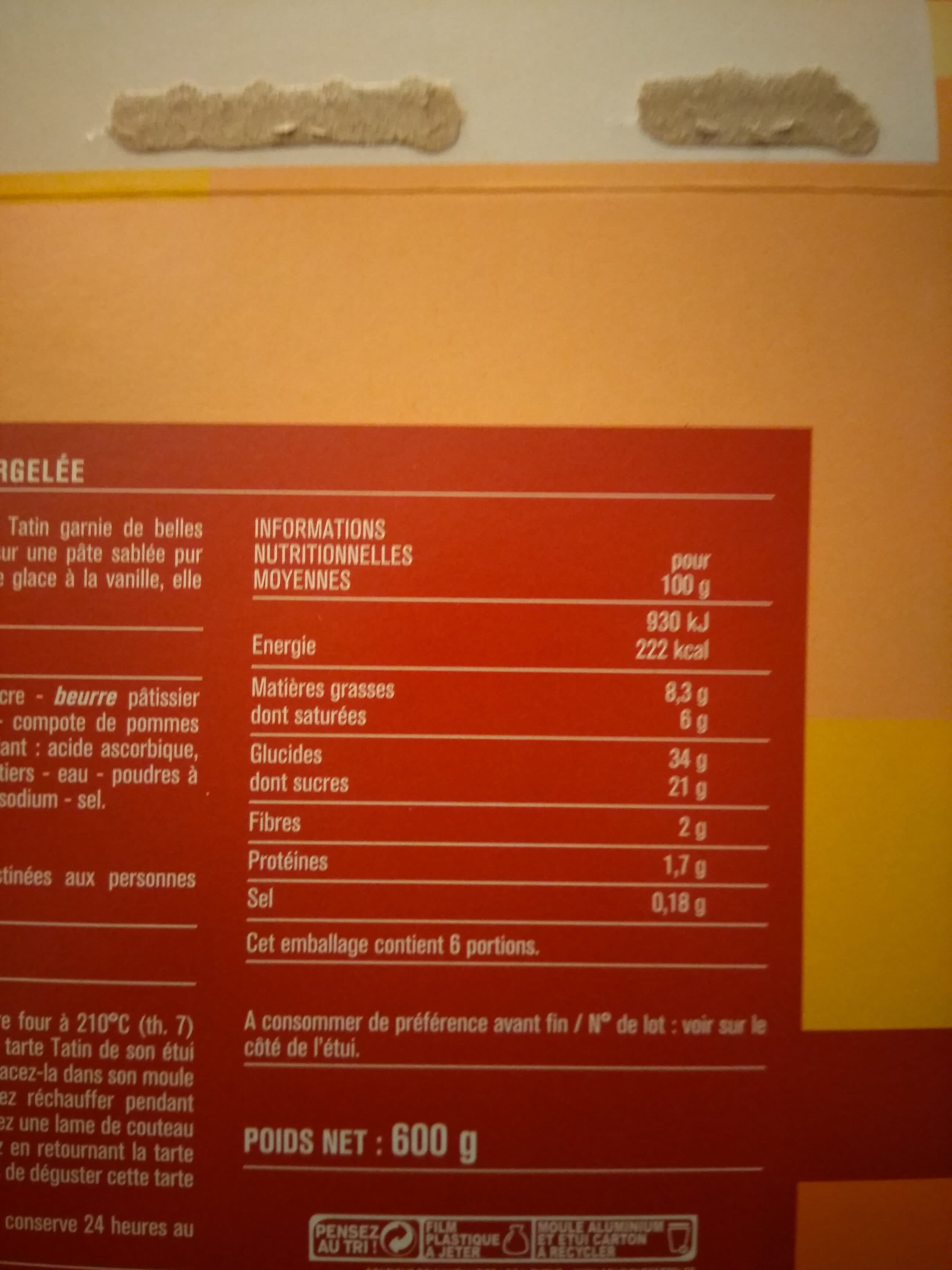 Monoprix Tarte Tatin, déjà cuite packshot