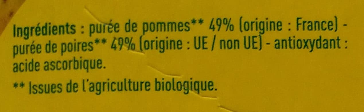 Monoprix Compote Pomme-poire Bio Monoprix packshot