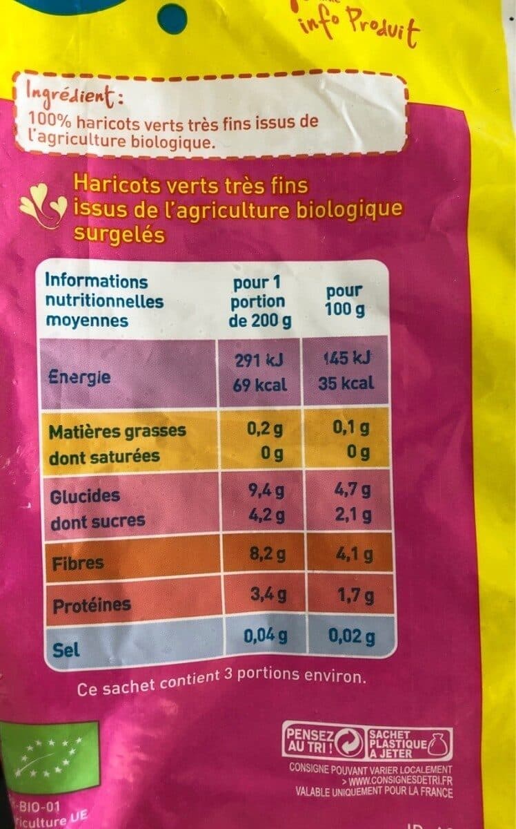 Monoprix Haricots verts très fins surgelés Bio packshot